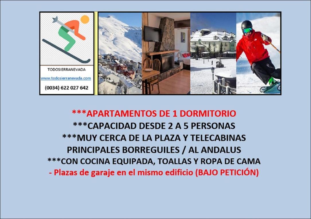 Todosierranevada Zona Baja - Edificio Alhambra - Junto A Los Telecabinas 塞拉内华达 外观 照片
